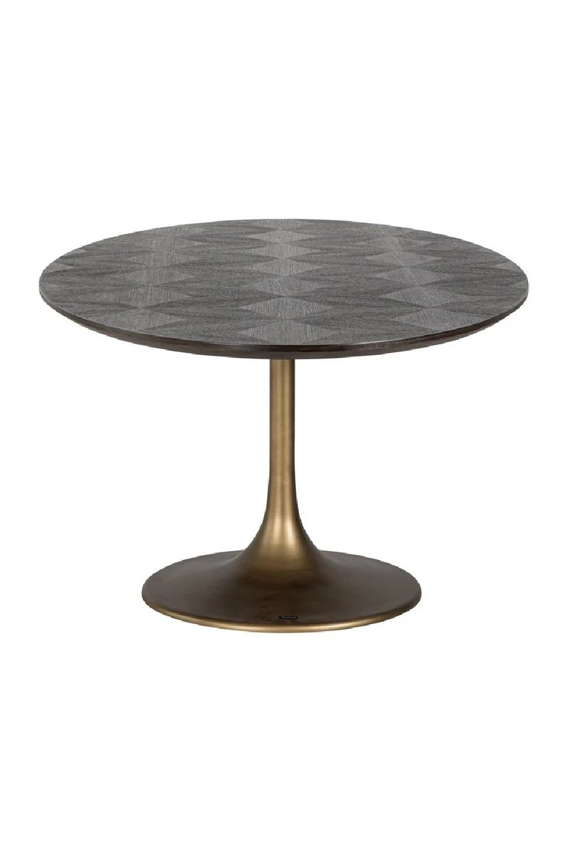 Table de salle à manger à piédestal ovale marron | Richmond Luxor | Meubleluxe.fr