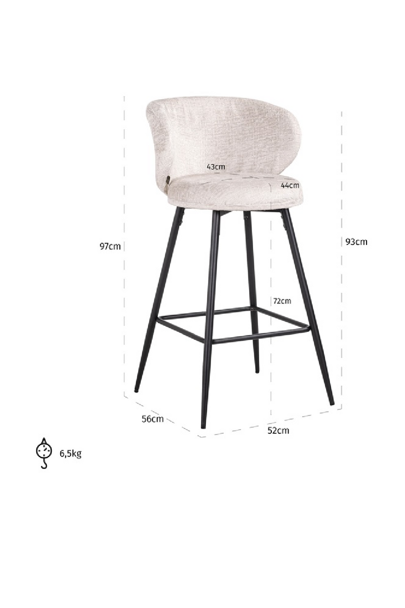 Tabourets de bar crème (Lot de 2)  | Richmond Mimi | Meubleluxe.fr