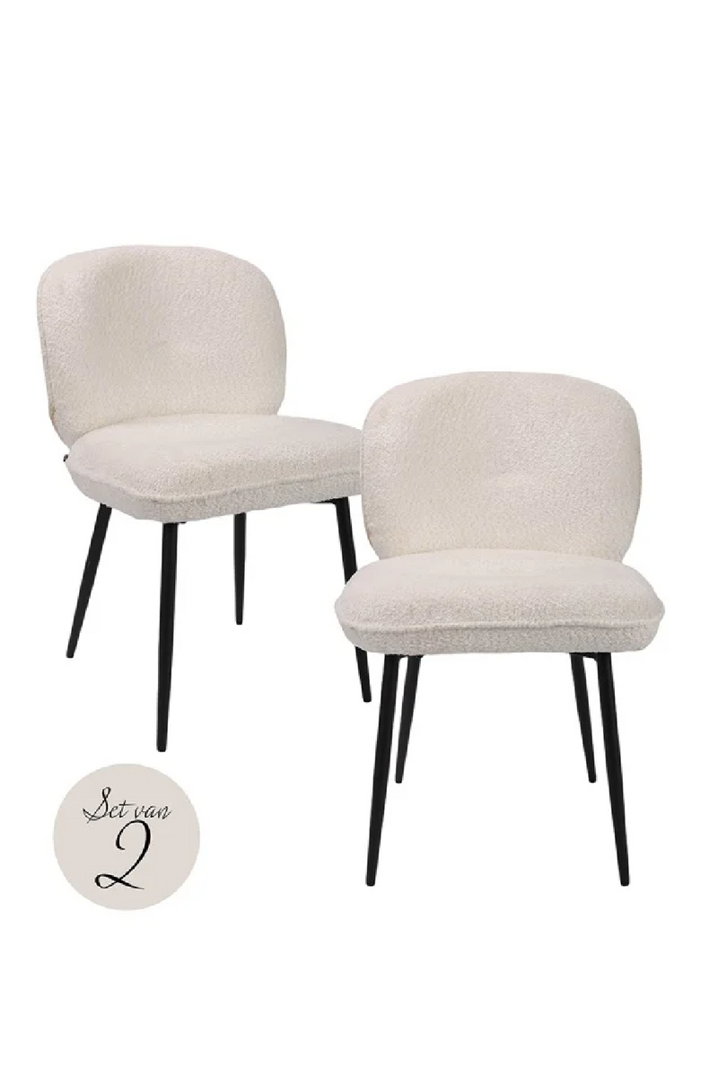 Chaises de salle à manger capitonnées blanches (lot de 2) | Richmond Kiki | Meubleluxe.fr