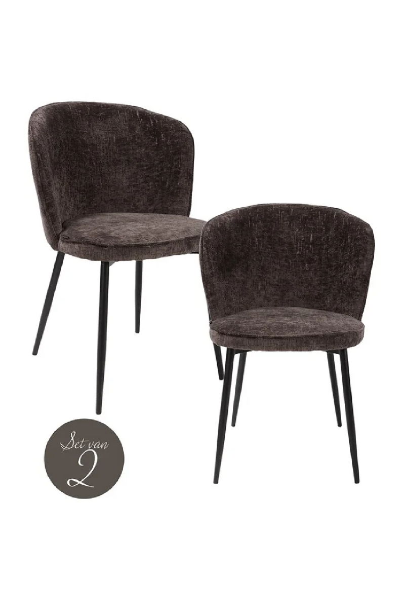 Chaises de salle à manger capitonnées anthracite (Lot de 2) | Richmond Sandy | Meubleluxe.fr