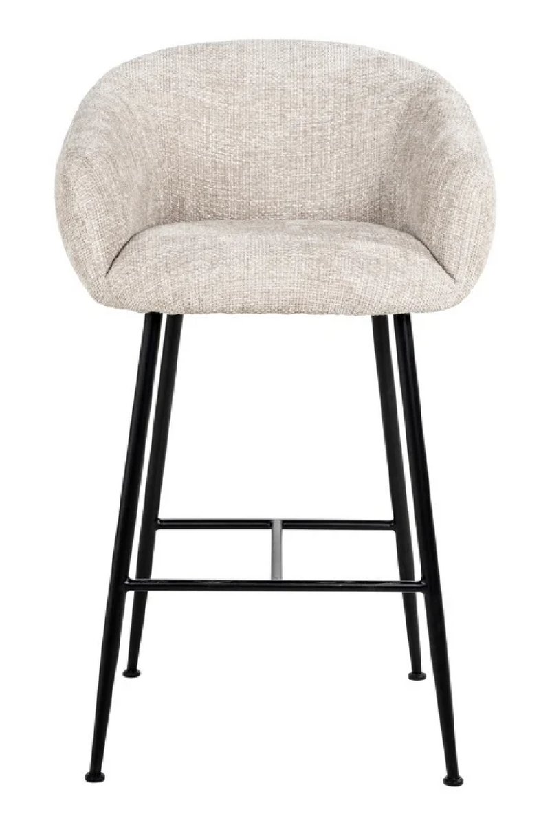 Tabouret de bar moderne capitonné beige | Richmond Avanti | Meubleluxe.fr