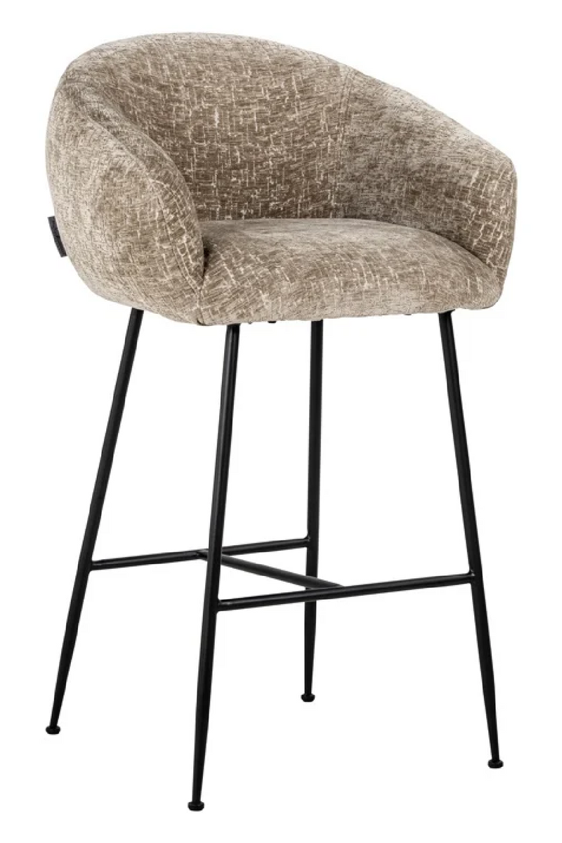 Tabouret de bar moderne capitonné beige | Richmond Avanti | Meubleluxe.fr