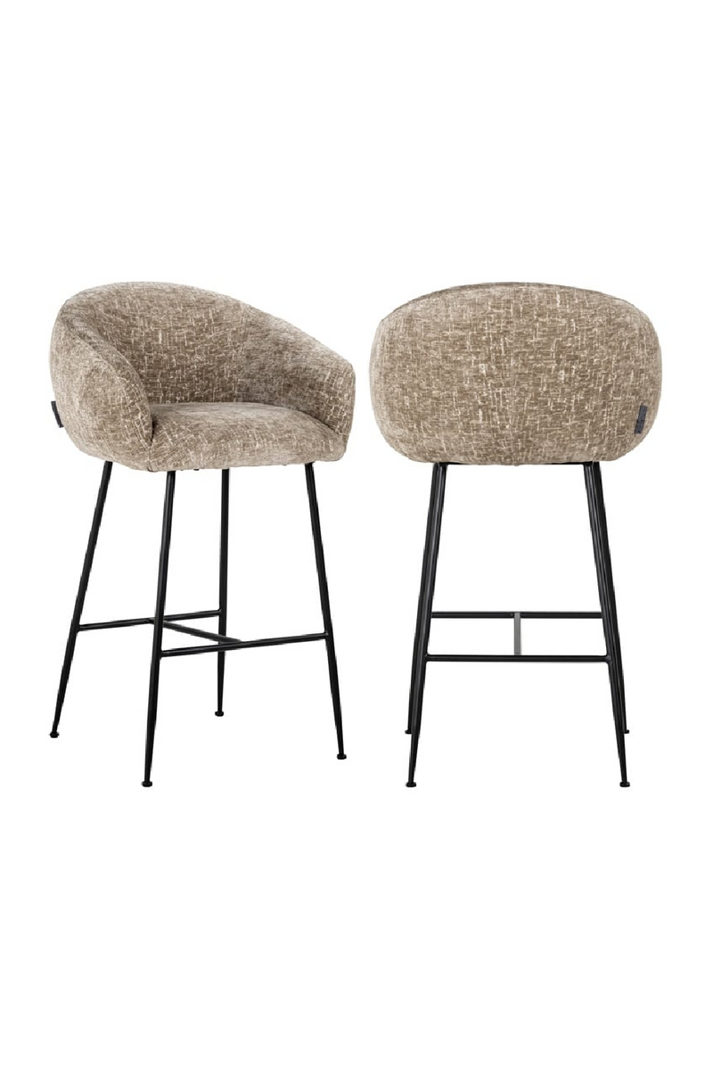 Tabouret de bar moderne capitonné beige | Richmond Avanti | Meubleluxe.fr