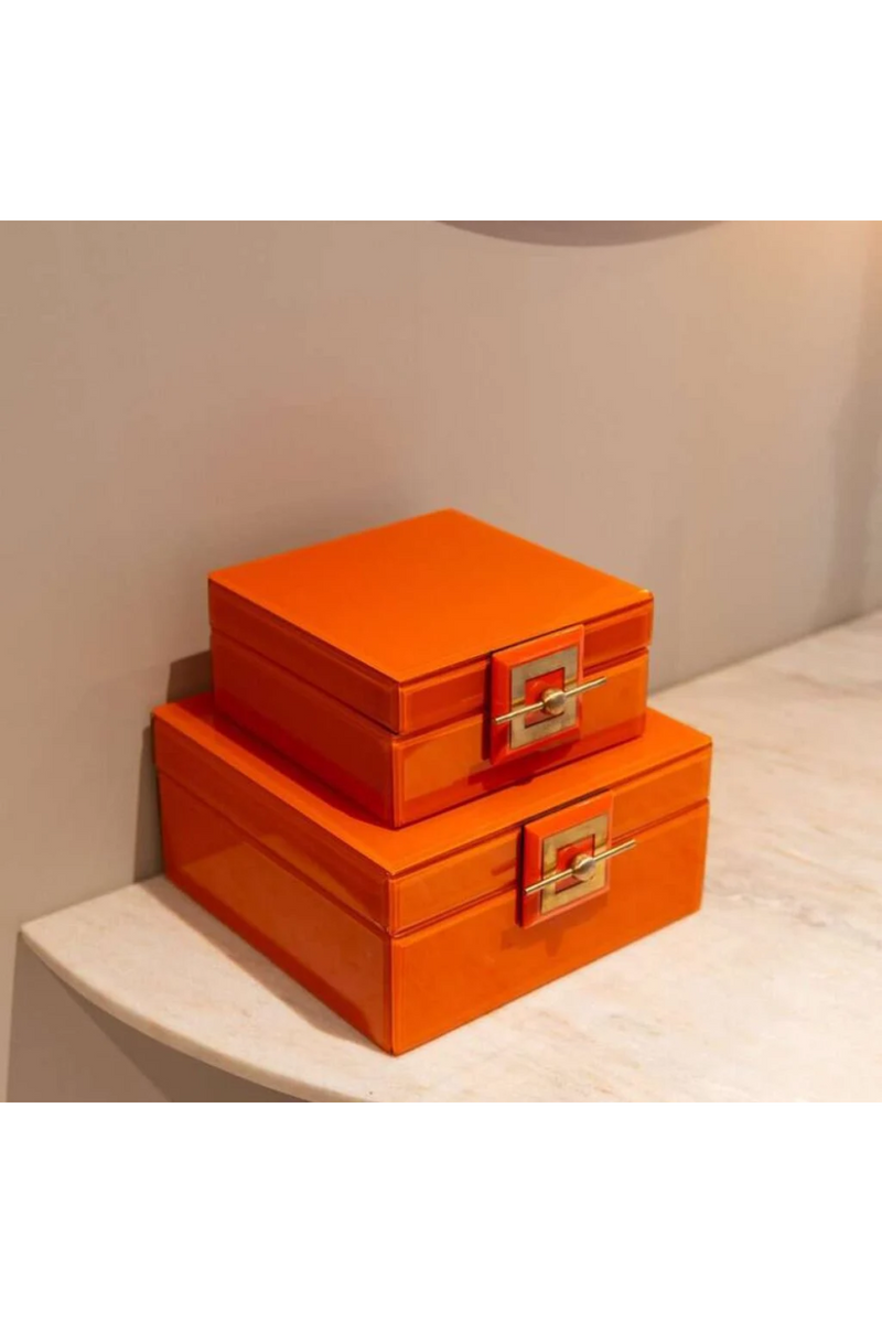 Boîte à bijoux en verre orange | OROA Bodine | OROA.fr