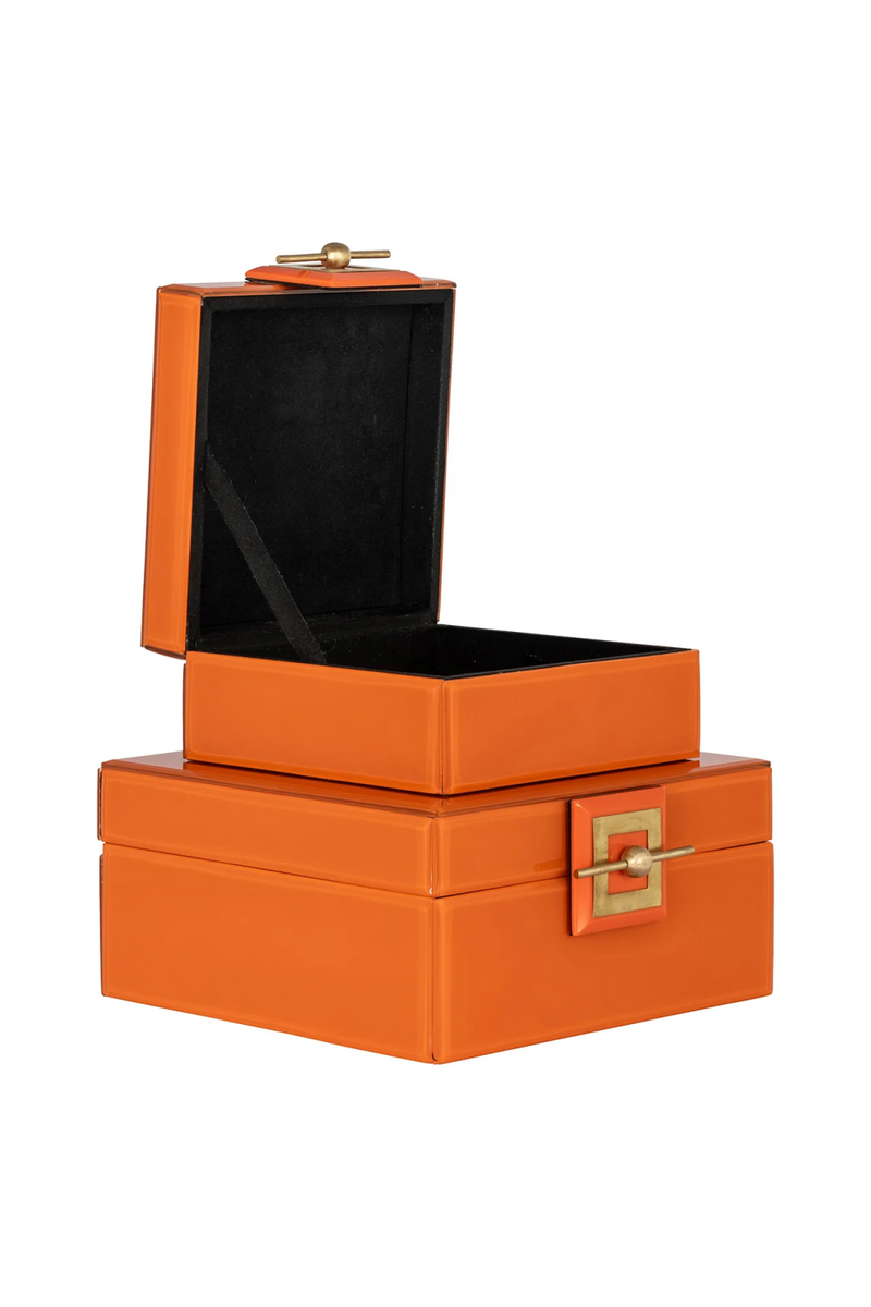 Boîte à bijoux en verre orange | OROA Bodine | OROA.fr