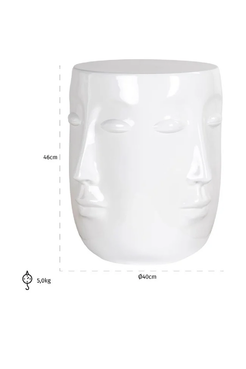 Table d'appoint moderne visage | Richmond Christy | Meubleluxe.fr