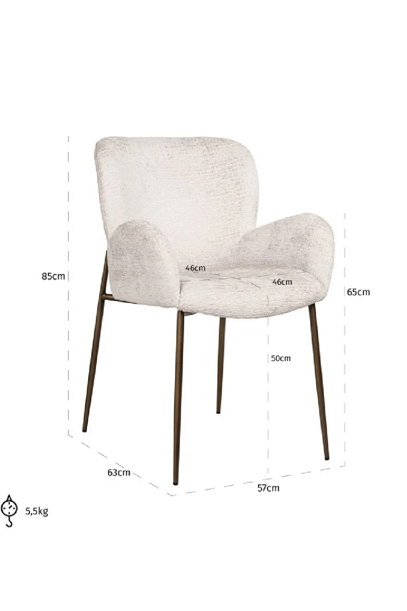 Chaise de salle à manger en tissu crème | Richmond Amber | Meubleluxe.fr