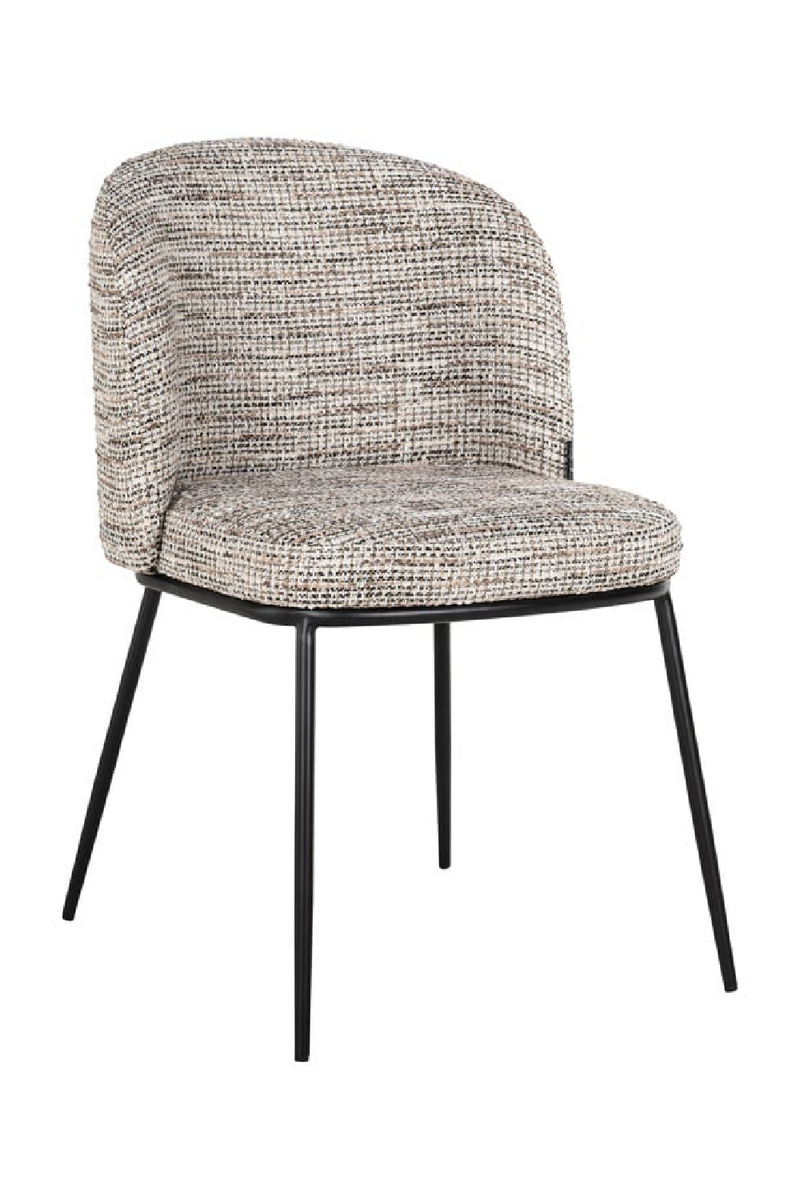 Chaise de salle à manger en chenille grise | Richmond Elvi | Meubleluxe.fr