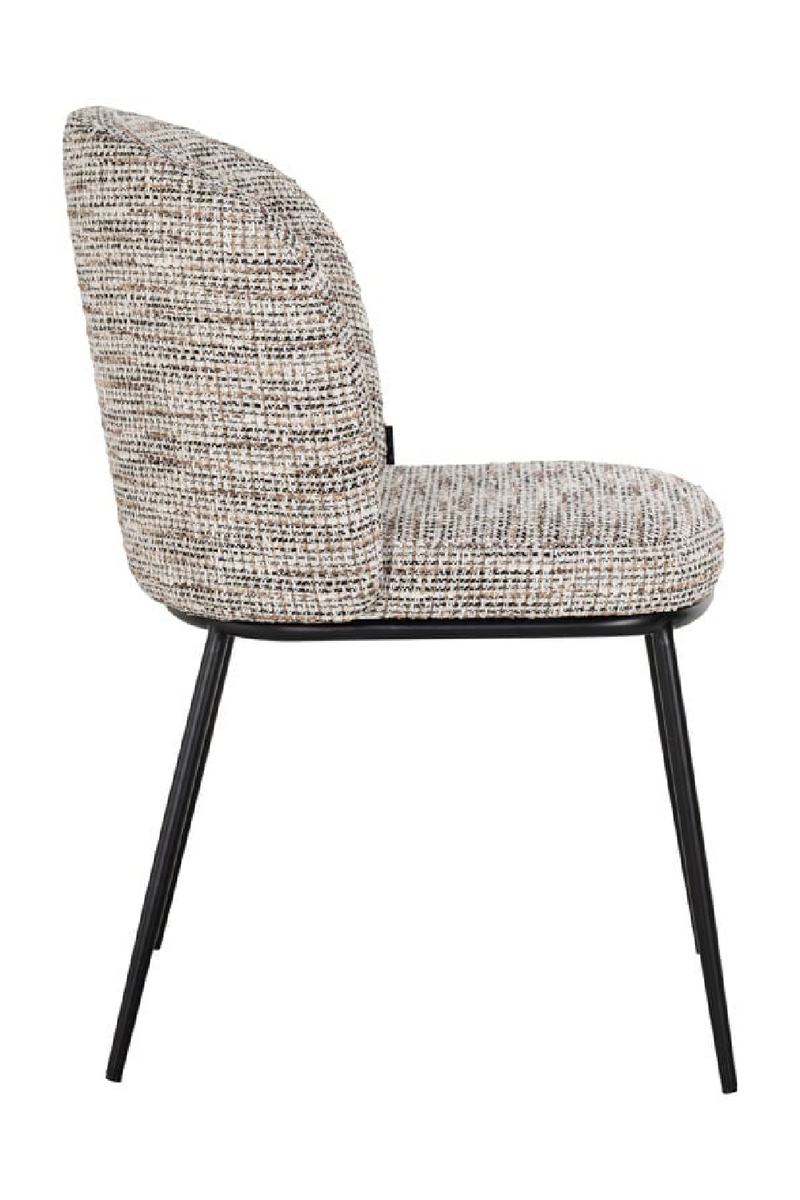 Chaise de salle à manger en chenille grise | Richmond Elvi | Meubleluxe.fr