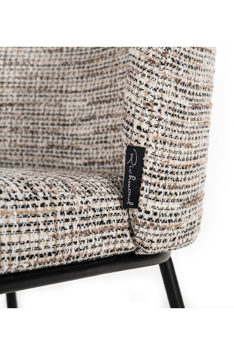 Chaise de salle à manger en chenille grise | Richmond Elvi | Meubleluxe.fr