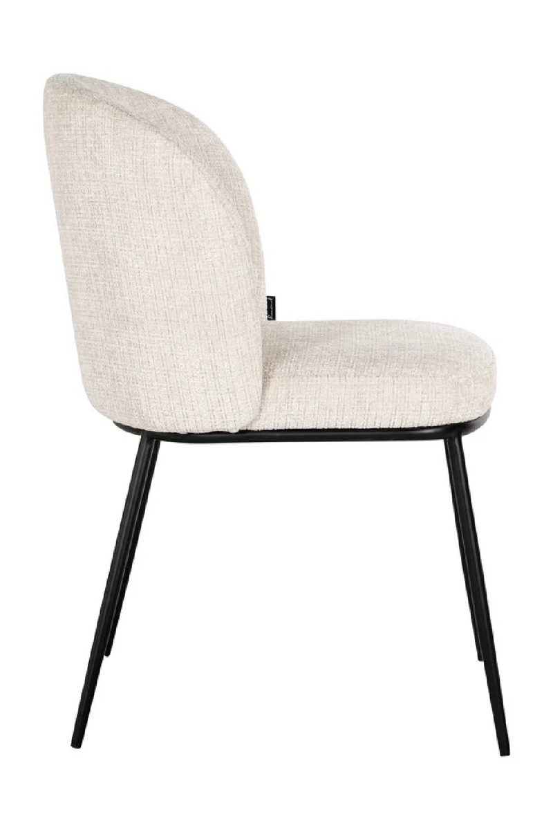 Chaise de salle à manger en chenille beige | Richmond Elvi | Meubleluxe.fr