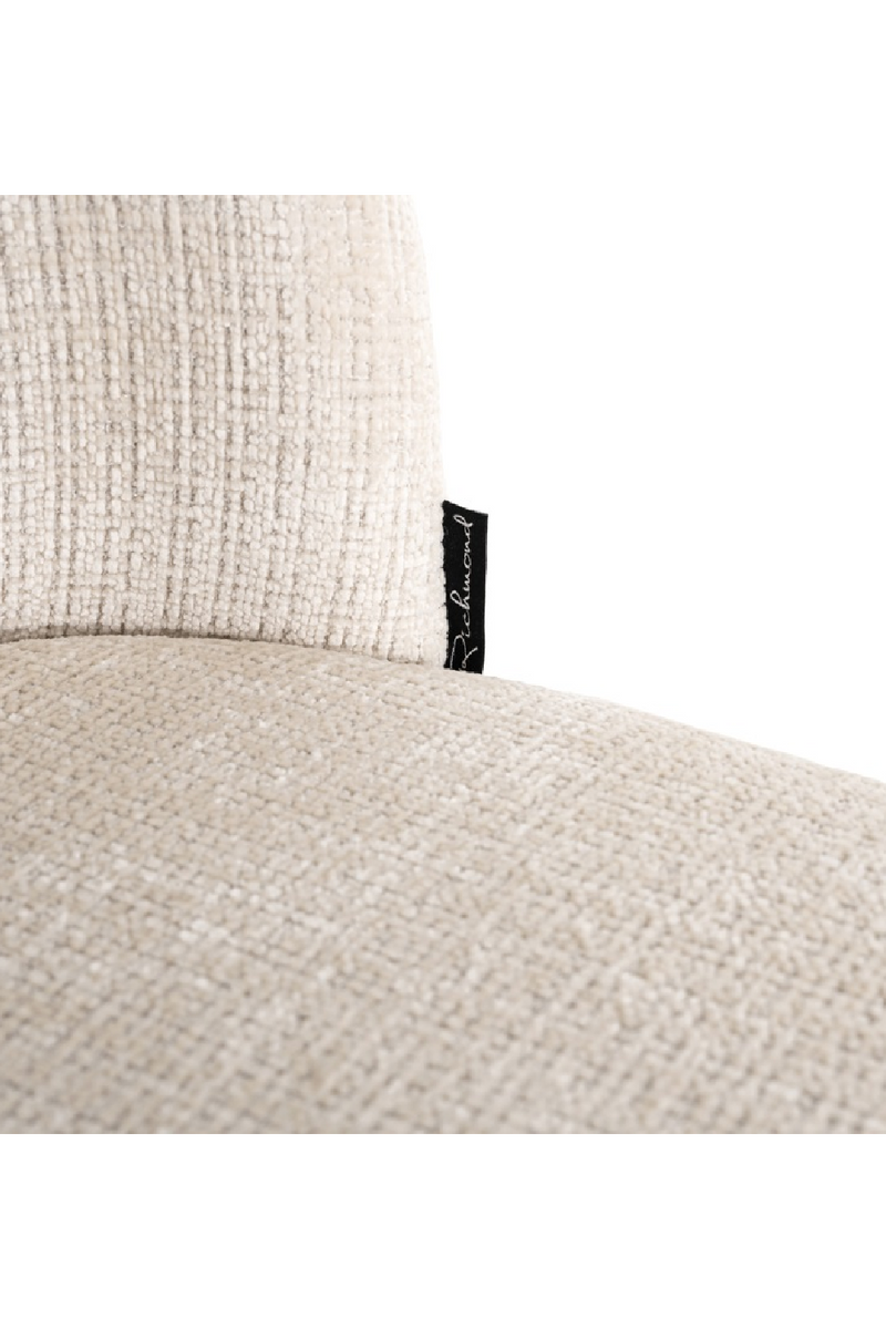 Chaise de salle à manger en chenille beige | Richmond Elvi | Meubleluxe.fr