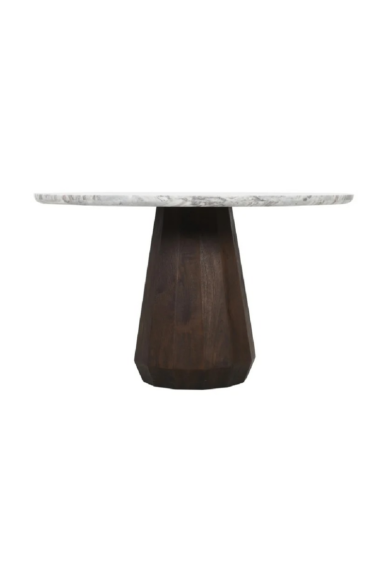 Table à manger ronde en marbre brun | Richmond Interiors Oberoy | OROA.fr