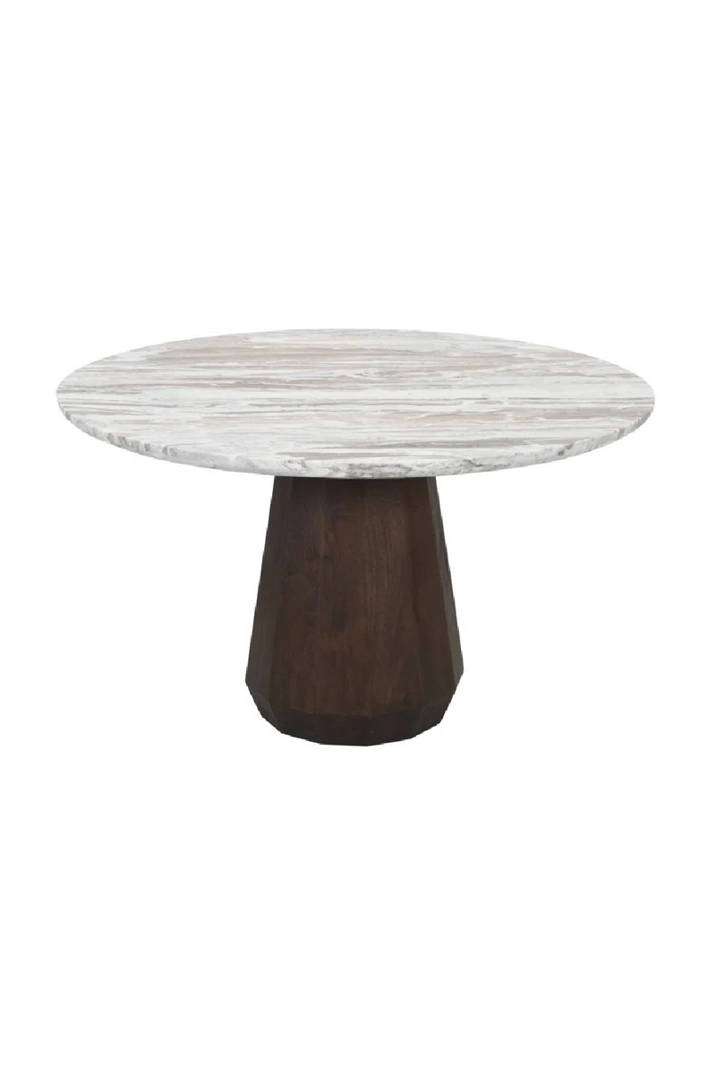 Table à manger ronde en marbre brun | Richmond Interiors Oberoy | OROA.fr
