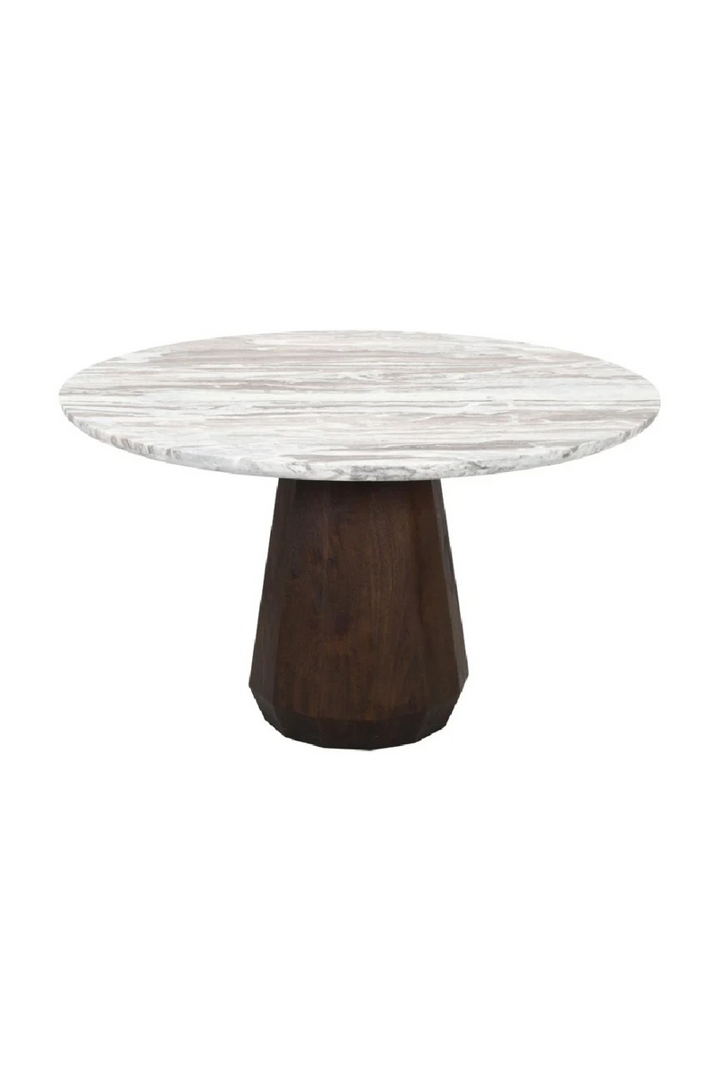 Table à manger ronde en marbre brun | Richmond Interiors Oberoy | OROA.fr
