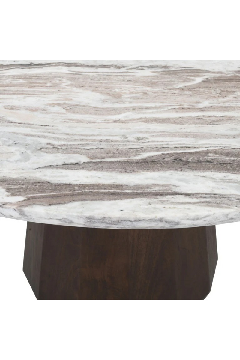 Table à manger ronde en marbre brun | Richmond Interiors Oberoy | OROA.fr
