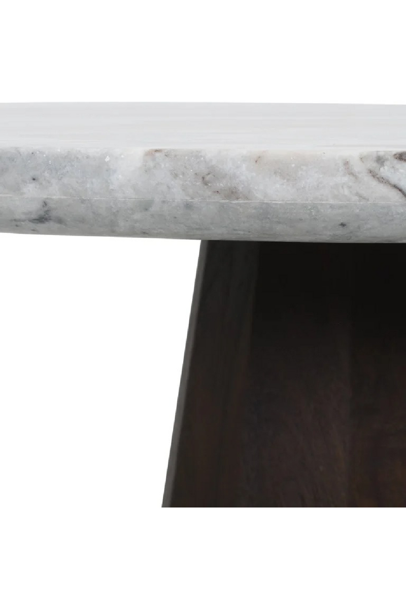 Table à manger ronde en marbre brun | Richmond Interiors Oberoy | OROA.fr