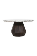 Table basse ronde en marbre brun | Richmond Interiors Oberoy | OROA.fr