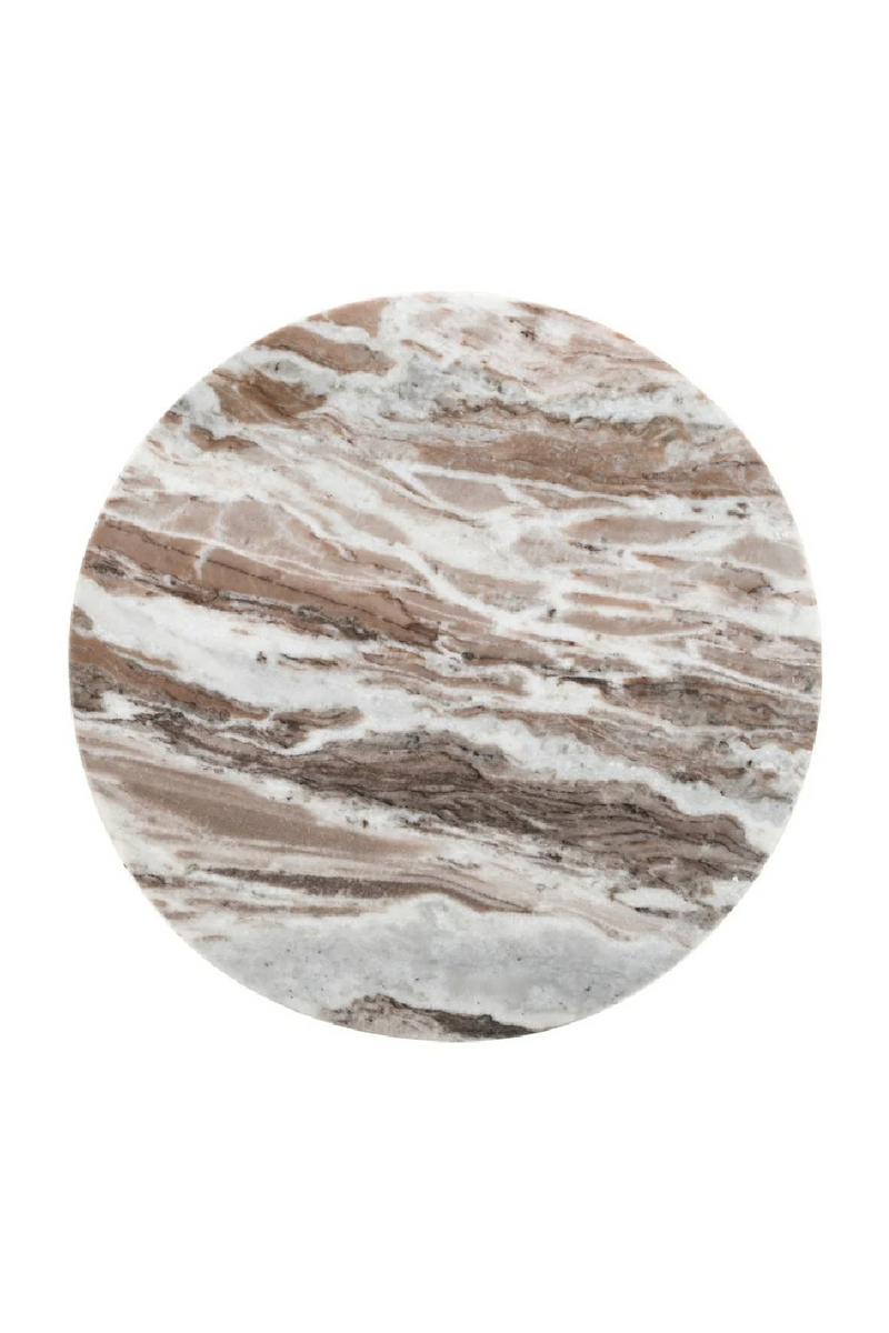 Table d’appoint ronde en marbre brun | Richmond Interiors Oberoy | OROA.fr
