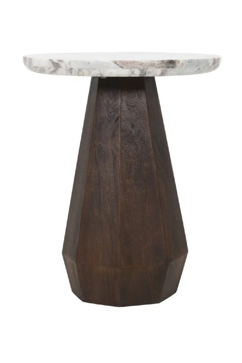 Table d’appoint ronde en marbre brun | Richmond Interiors Oberoy | OROA.fr