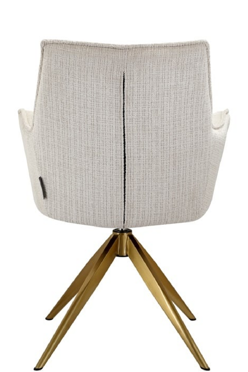 Fauteuil pivotant en chenille beige | Richmond Dakota | Meubleluxe.fr