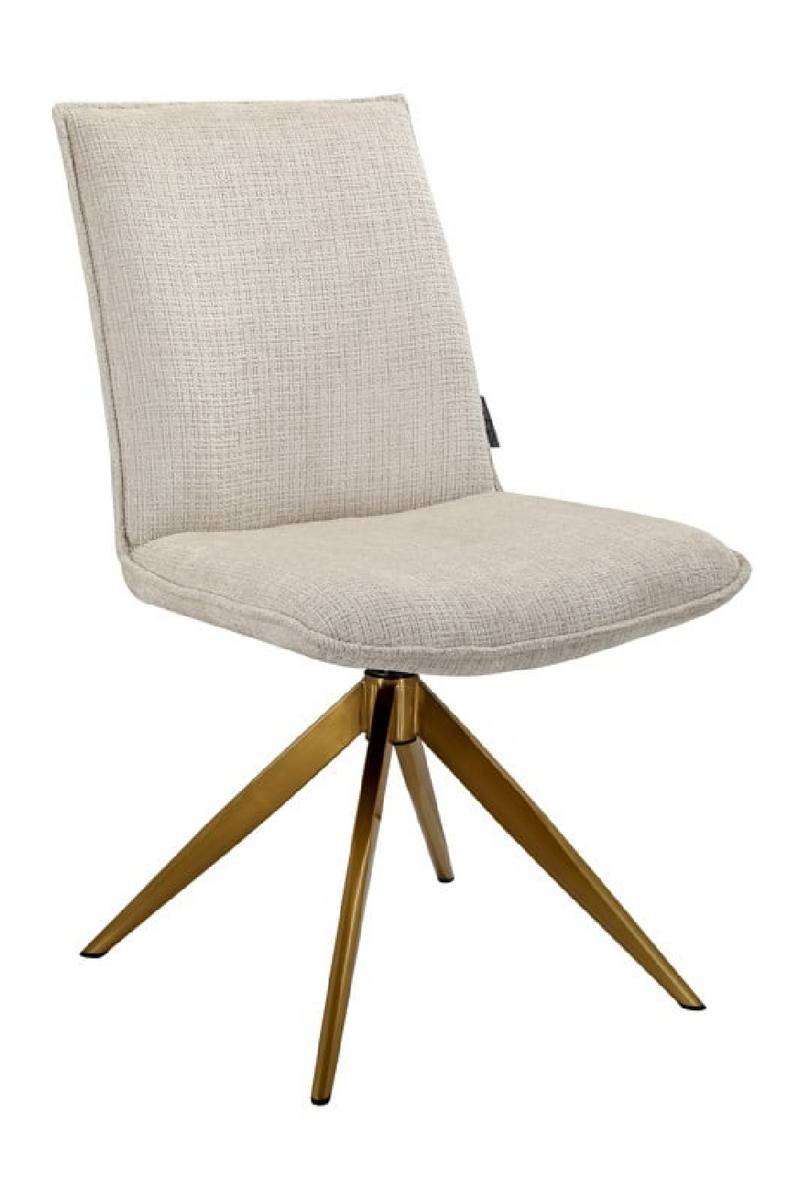 Chaise pivotante en chenille beige | Richmond Dakota | Meubleluxe.fr