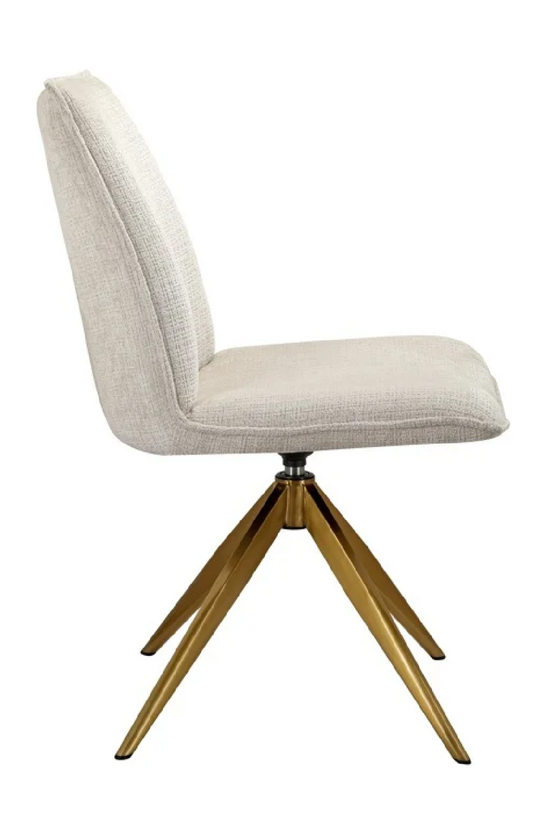 Chaise pivotante en chenille beige | Richmond Dakota | Meubleluxe.fr