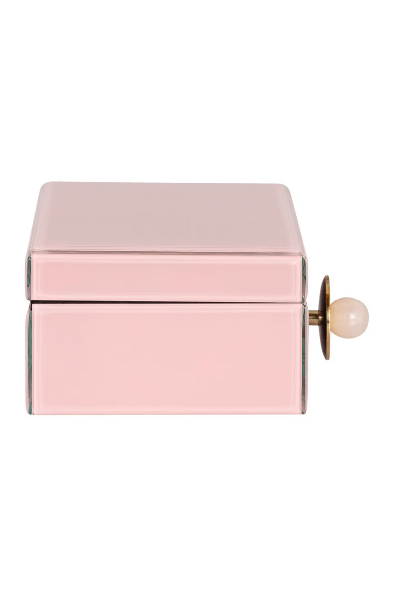 Boîte de rangement en verre rose | Richmond Jamila | Meubleluxe.fr