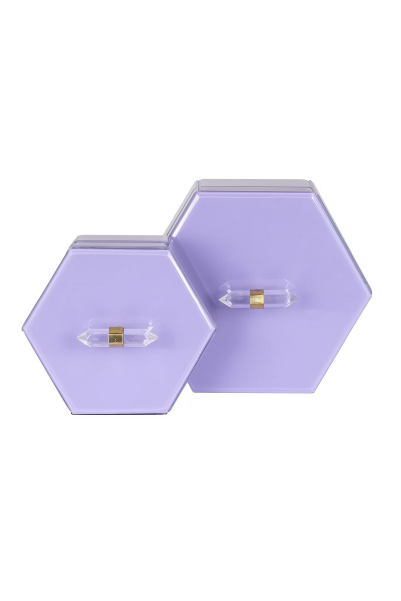 Boîte de rangement hexagonale violette I Richmond Jutta | Meubleluxe.fr