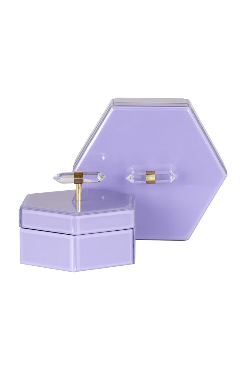 Boîte de rangement hexagonale violette I Richmond Jutta | Meubleluxe.fr