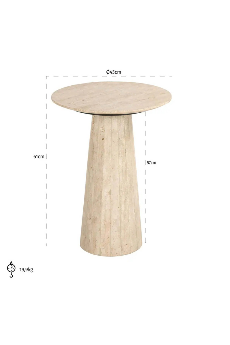 Table d'appoint ronde en travertin | Richmond Cavo