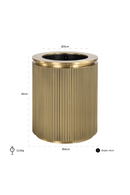 Jardinière cylindrique striée dorée | Richmond Ironville | Meubleluxe.fr