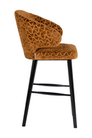 Tabouret de bar à motifs triangle cognac | Richmond Indigo | Meubleluxe.fr