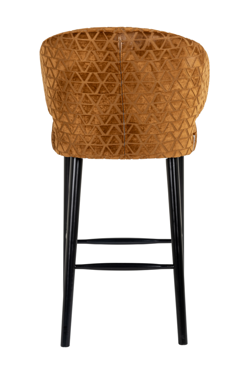 Tabouret de bar à motifs triangle cognac | Richmond Indigo | Meubleluxe.fr