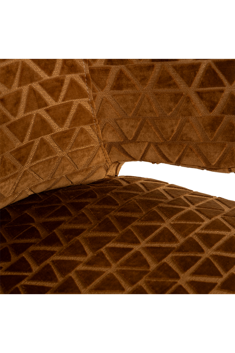 Tabouret de bar à motifs triangle cognac | Richmond Indigo | Meubleluxe.fr