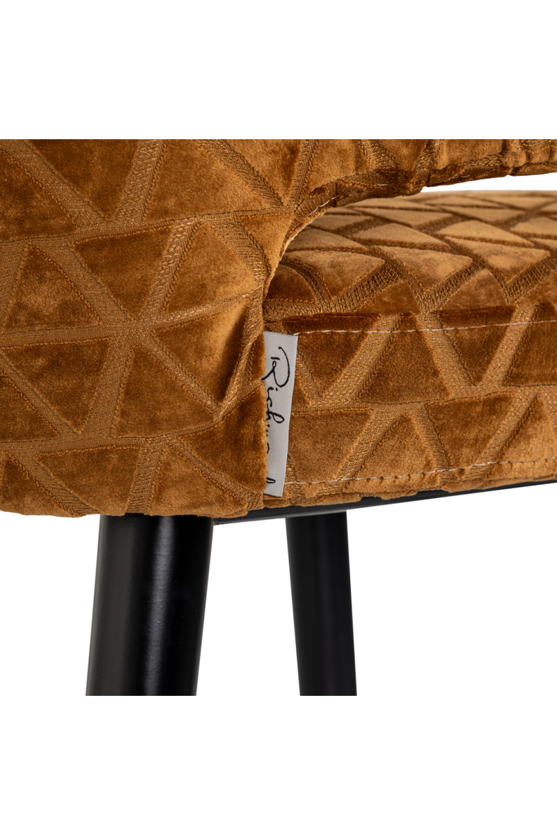 Tabouret de bar à motifs triangle cognac | Richmond Indigo | Meubleluxe.fr