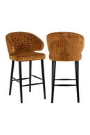 Tabouret de bar à motifs triangle cognac | Richmond Indigo | Meubleluxe.fr