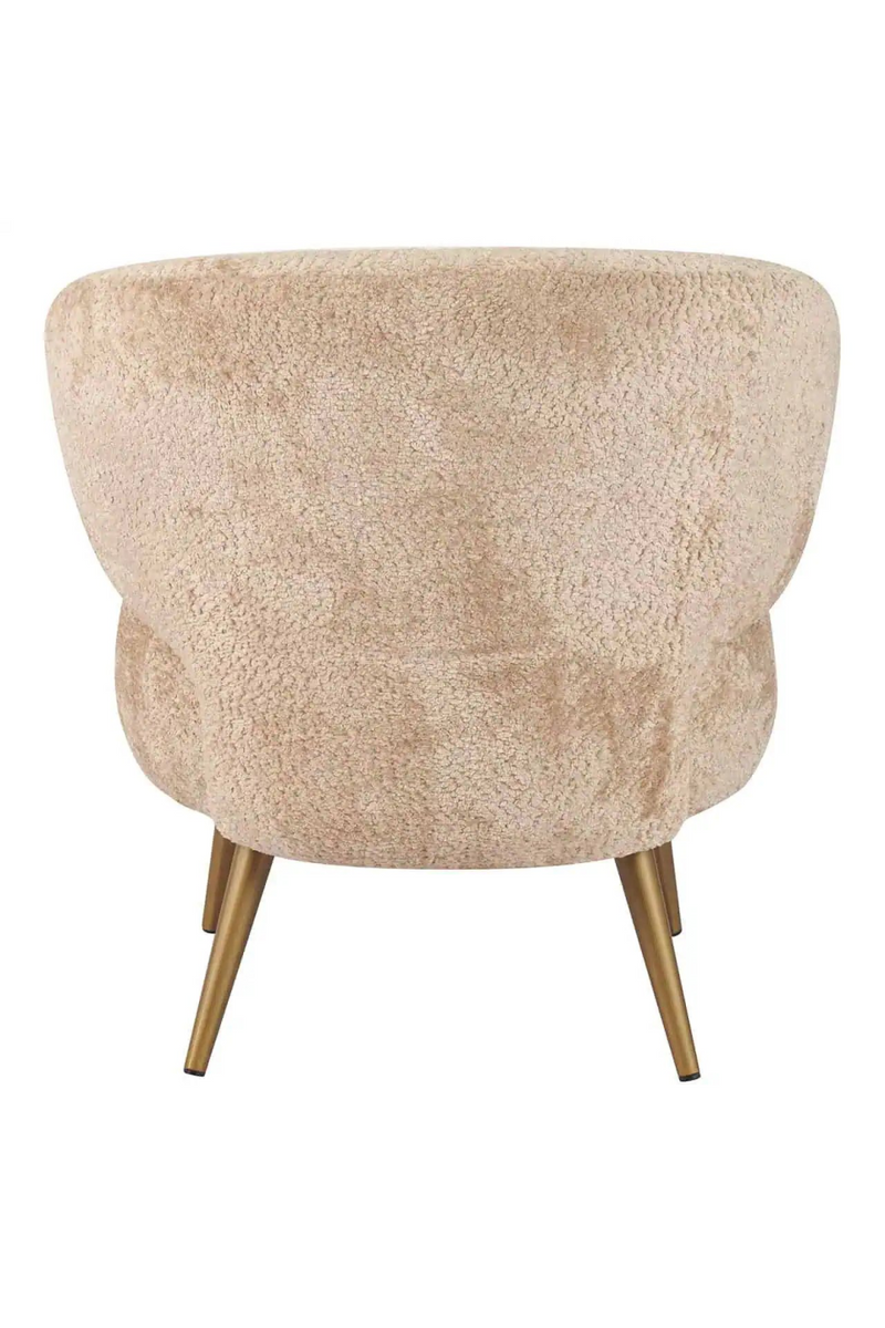 Fauteuil incurvé en tissu marron | Richmond Sabor | Meubleluxe.fr