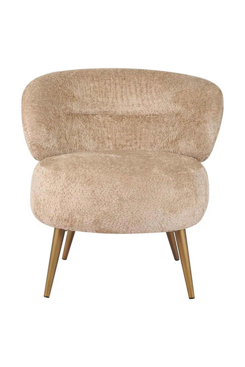 Fauteuil incurvé en tissu marron | Richmond Sabor | Meubleluxe.fr