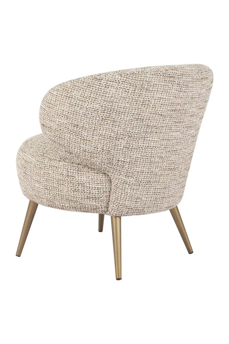 Fauteuil incurvé en tissu beige | Richmond Sabor | Meubleluxe.fr