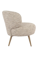Fauteuil incurvé en tissu beige | Richmond Sabor | Meubleluxe.fr