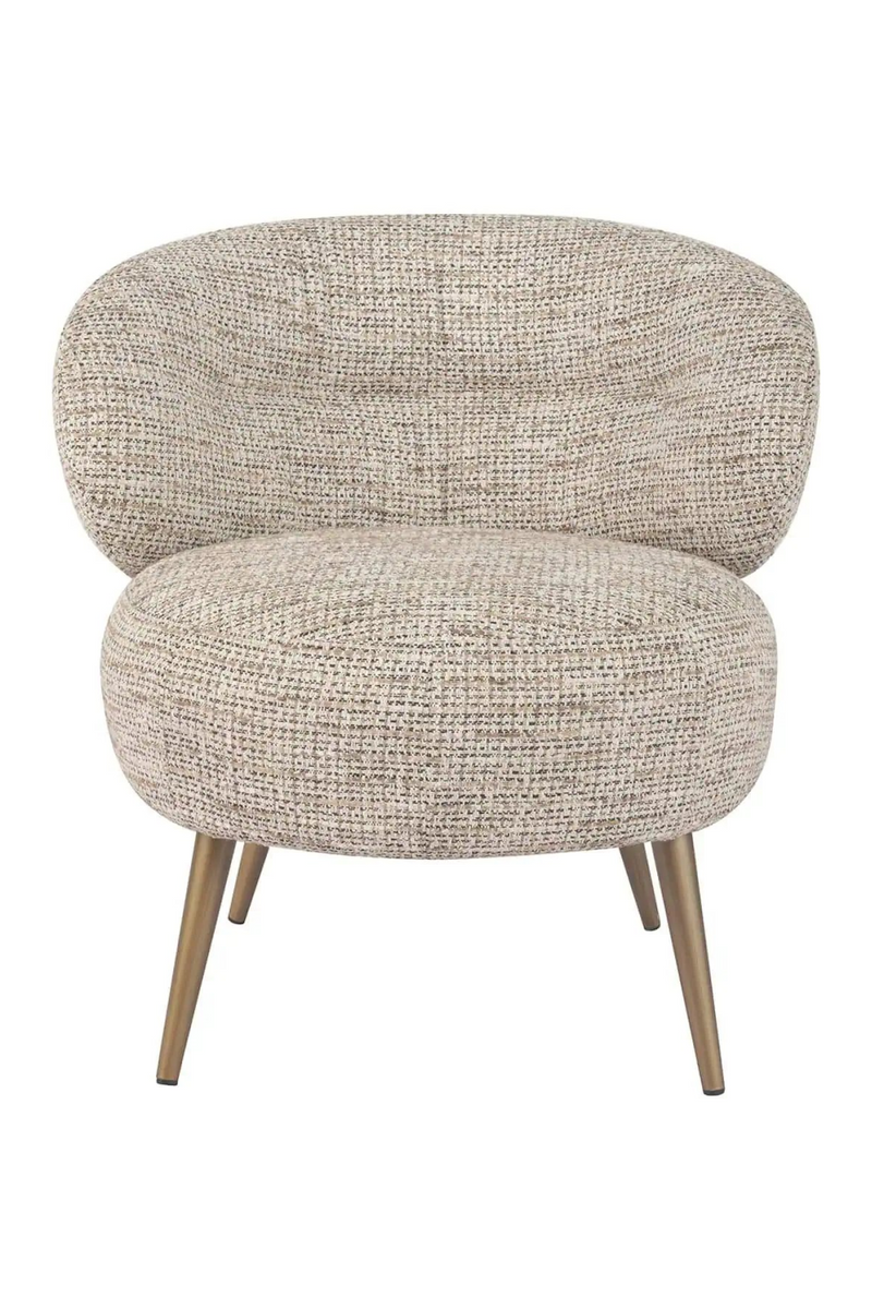 Fauteuil incurvé en tissu beige | Richmond Sabor | Meubleluxe.fr