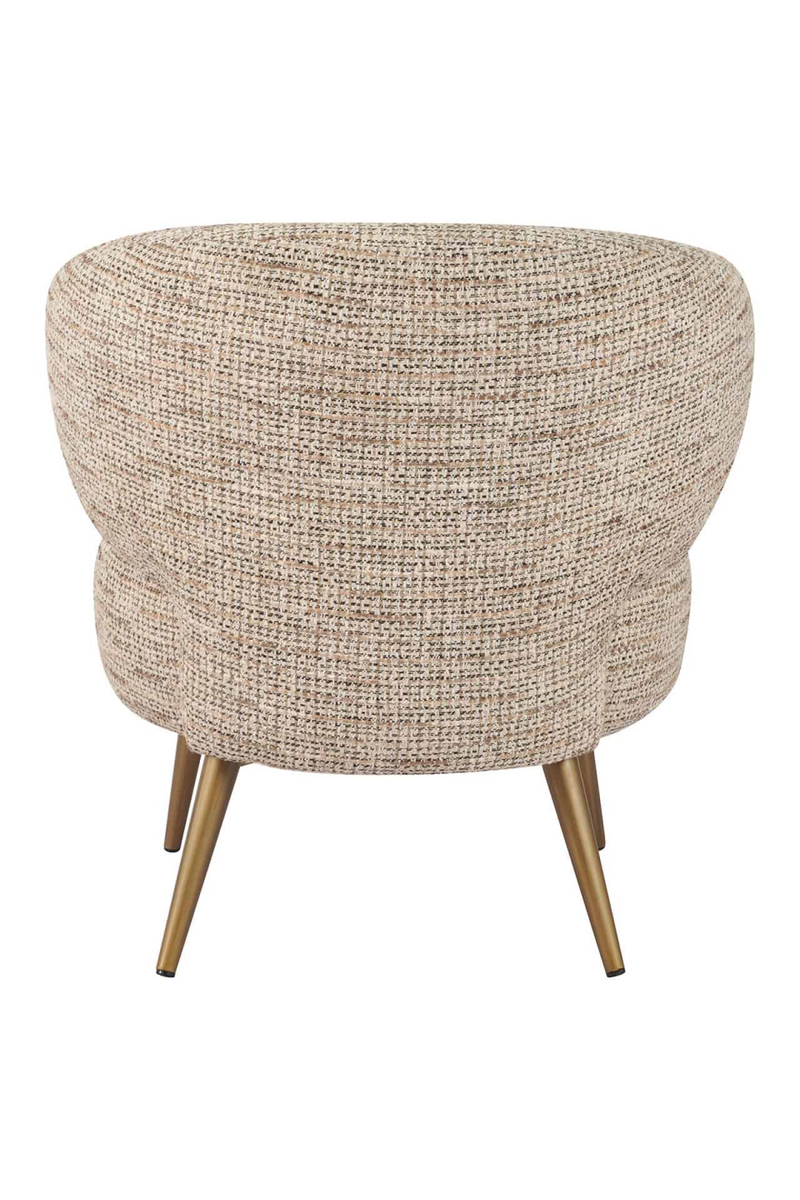 Fauteuil incurvé en tissu beige | Richmond Sabor | Meubleluxe.fr