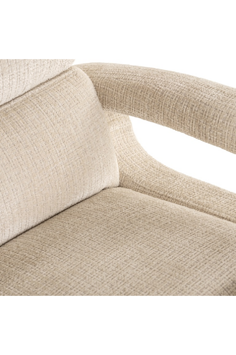 Fauteuil inclinable et pivotant en tissu crème | Richmond Denvi | Meubleluxe.fr