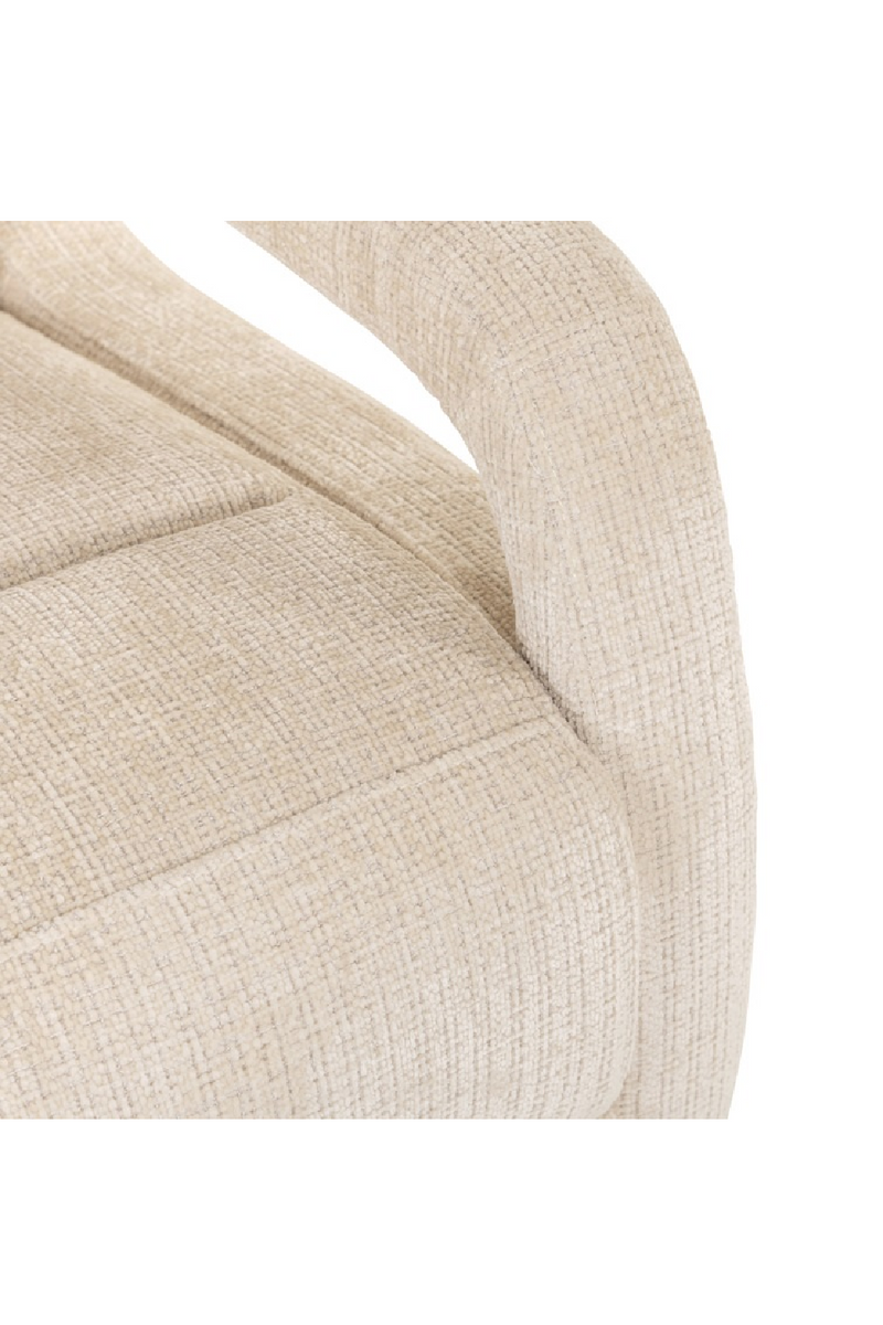 Fauteuil inclinable et pivotant en tissu crème | Richmond Denvi | Meubleluxe.fr