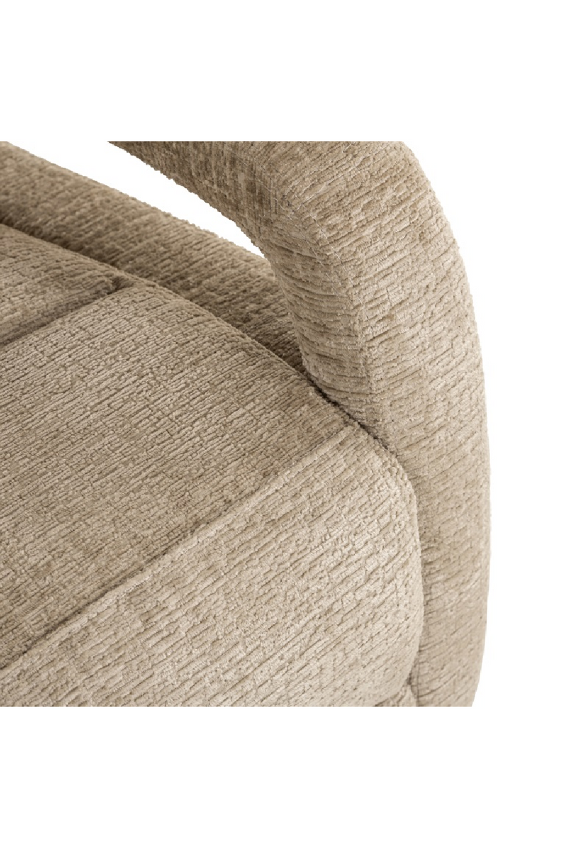 Fauteuil inclinable et pivotant en tissu sable | Richmond Denvi | Meubleluxe.fr