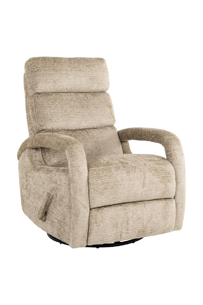 Fauteuil inclinable et pivotant en tissu sable | Richmond Denvi | Meubleluxe.fr