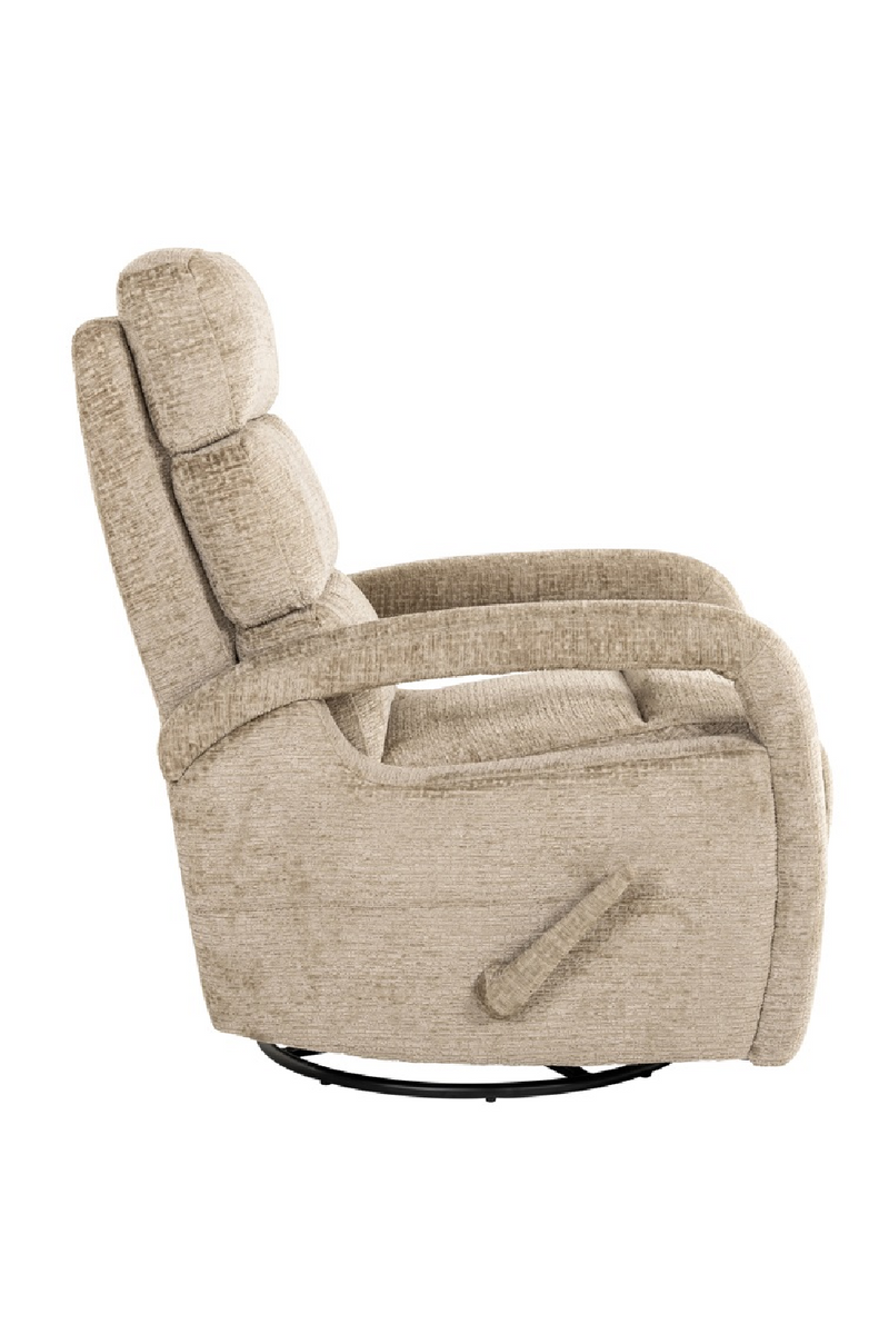 Fauteuil inclinable et pivotant en tissu sable | Richmond Denvi | Meubleluxe.fr