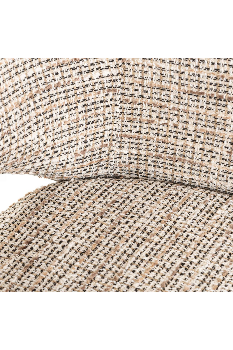 Chaise de salle à manger incurvée en tissu beige  | Richmond Donnatella | Meubleluxe.fr