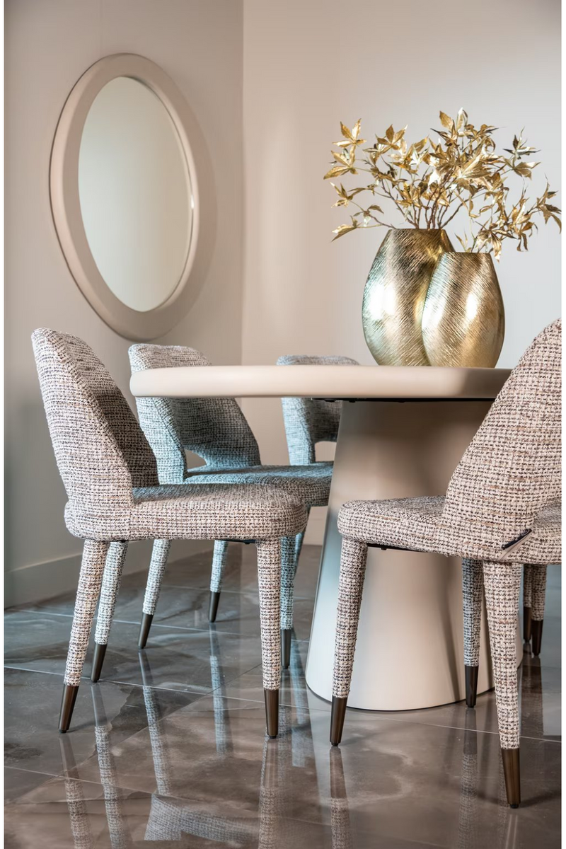 Chaise de salle à manger en tissu beige | Richmond Cecilia | Meubleluxe.fr